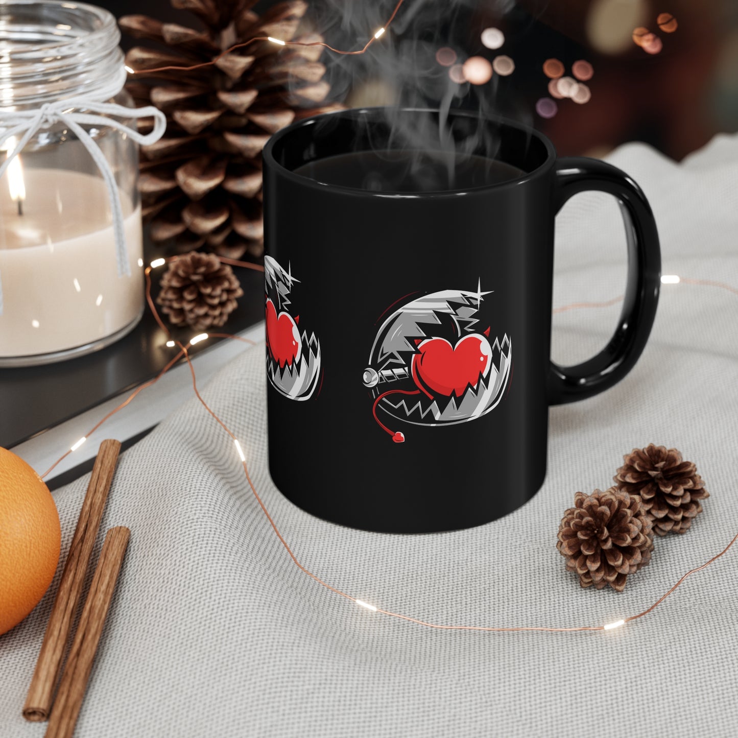 11oz Black Mug - LOVE TRAP